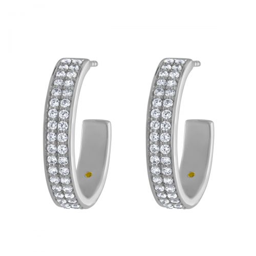 Lab Created Diamond J Hoop Earrings